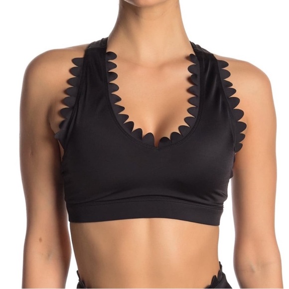 Electric Yoga Other - Electric Yoga - Lusting Scalloped Black Sports Bra